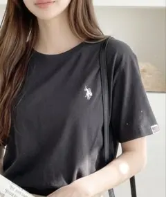U.S. POLO ASSN. 刺繍ロゴ 半袖Tシャツ ブラックのサムネイル