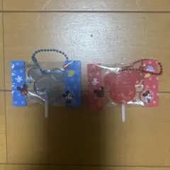 ディズニー ミッキー ミニー ロリポップ キーホルダー 2個セット