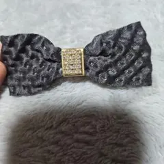 CLIP PARIS リボン型ヘアピン ダークグレー