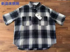 AZUL BY MOUSSY シアーチェックシャツ (FREE)ネイビー