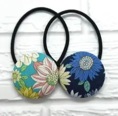 【102】ハンドメイド38mm くるみボタン　ヘアゴム