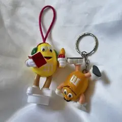 M&M's イエロー オレンジ キャラクター キーホルダー