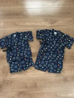 ネイビー甚平 80cm 110cmお揃い