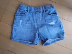 女の子 デニム ダメージ ハーフパンツ UNIQLO ユニクロ 130cm