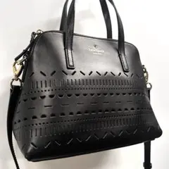 美品 kate spade ケイトスペード レザー 2WAY ハンドバッグ 黒