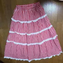 あみこ企画　wcloset　フリフリギンガムチェックスカートのサムネイル