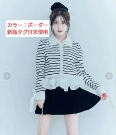 実物写真掲載 SNIDEL シャツドッキングヘムボリュームニットプルオーバー