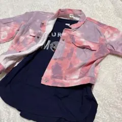 GAP KIDS スパンコールTシャツ デニムジャケット ダンス ピンク