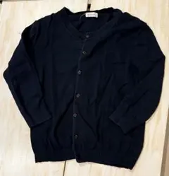 ニットカーディガン ブラック5分袖　フリーサイズ