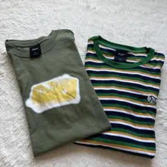 HUF Tシャツセット オリーブ＆ストライプ