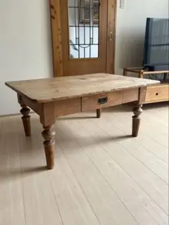 オールドパイン一枚板 ダイニングテーブル 無垢材 180x75 脚付き