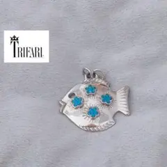【値下げ】レア Vintage TRIFARI シルバー　魚　ネックレストップ