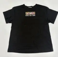 X-girl STAGES ブラック Tシャツ　レオパード柄ゼブラ柄