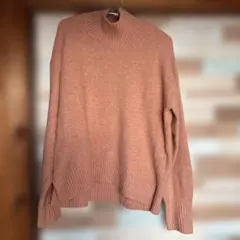 ユニクロ スフレヤーン　ハイネックセーター　ピンク　S