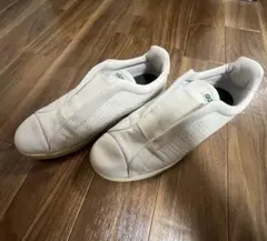 中古　アディダス　26.5cm ホワイト スニーカー スリッポン　紐なし