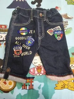 美品　ミキハウス　ダブルビー　デニムパンツ　90