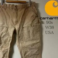 90s Carhartt/ダブルニーダックペインターパンツ/38/ブラウン