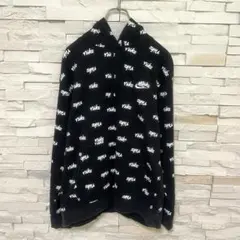 NIKE ナイキ スウェットパーカー ロゴ総柄 人気のブラック ロゴ刺繍