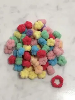 カラフル花形ヘアゴム