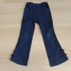 アナスイミニ　濃紺 フレアパンツ 裾リボン付き