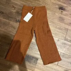 新品タグ付き　LOOM リブニットパンツ ブラウン　100