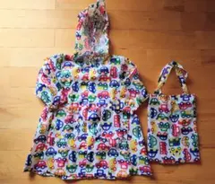 【極美品】Kids Foret 車柄 レインコート Sサイズのサムネイル