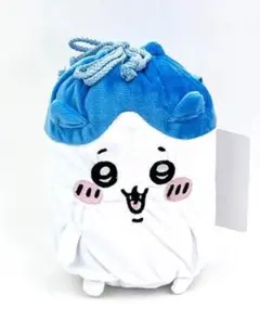 【タグ付新品】❤️ちいかわ★ふわふわハチワレ★マスコット巾着袋付きブランケット青色