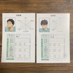 ハイキュー‼︎ 体力測定フェア　岩泉一 及川徹 記録表 2枚セット
