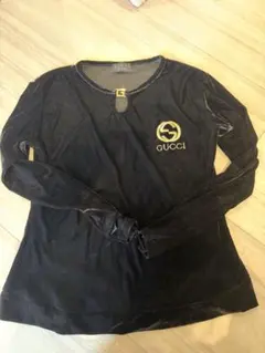 GUCCI ブラック ベルベット 長袖Tシャツ - メルカリ