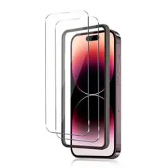 32★iPhone14 ガラスフィルム　2枚入　保護フィルム　高透化　さらさら