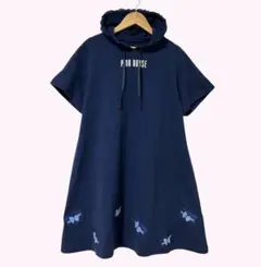 ピンクハウス ネームワッペン使い フーディ ワンピース チュニック 紺