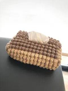 ハンドメイド　ソフトパックティッシュカバー　手編み　ポコポコ　韓国風