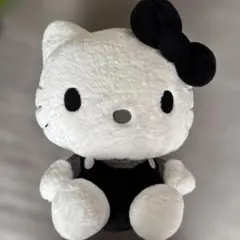 【タグ付】ハローキティ 特大ぬいぐるみ モノトーンver. タグ付き 白黒キティ