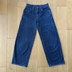 GU ローライズバギージーンズ ネイビー Sサイズ 標準丈 インディゴ