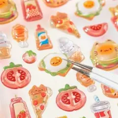 【4枚セット】ぷくぷくシール 可愛いシール 飾り 4種類 ご褒美シール