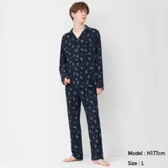 GU パジャマ 長袖 Peanuts スヌーピーSNOOPY メンズ ジーユー