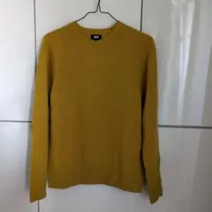 ユニクロ　ラムクルーネックセーター　イエロー　S