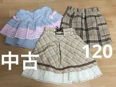 【中古】120 短パン　スカパン　冬用　女の子　レトロデザイン
