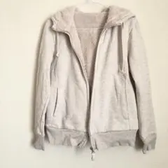 値下げ　ユニクロ　ボア　裏起毛　パーカー　フリース　フード付き ジップアップ