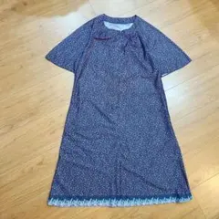 昭和レトロ　総花柄　夏の半袖ワンピース　ヴィンテージ