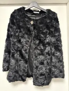 極美品✨️本毛皮】 高級 コート リアルファー ラム ウィーゼル ヒョウ 