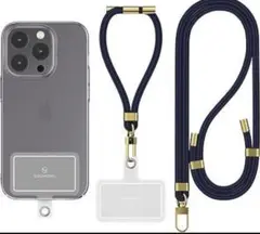 【新品未使用】SINJIMORU スマホ用ショルダーストラップセット ブラック