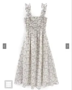 フリルショルダー花柄フレアワンピース[ru1155]