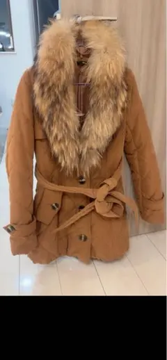 DURAS ファー付き 2way キルティング ショート コート ベルト