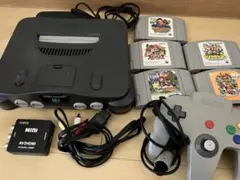 《ジャンク扱》Nintendo 64 本体 コントローラー&ソフト＆変換器付き