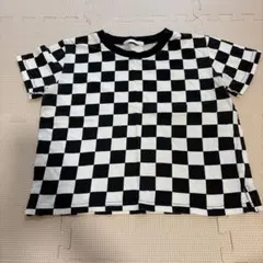 チェッカー柄ショート丈Tシャツのサムネイル