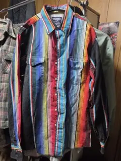 90年代 Wrangler ラングラー マルチストライプ長袖 　ラングラー