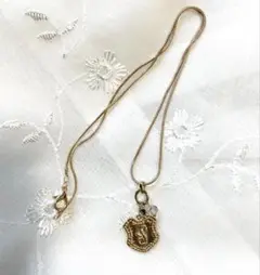 ヴィンテージネックレストップ ゴールドプレート ビジューシンプル アンティーク❶