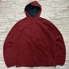 L.L.Bean フリースジャケット ワインレッド フード付き アウトドア