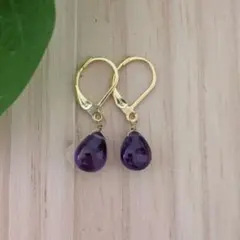 1点作品☺︎ パープルターコイズ×コッパーピアス イヤリングに変更可能☺︎ 1点作品☺︎ パープルターコイズ×コッパーピアス イヤリングに変更可能